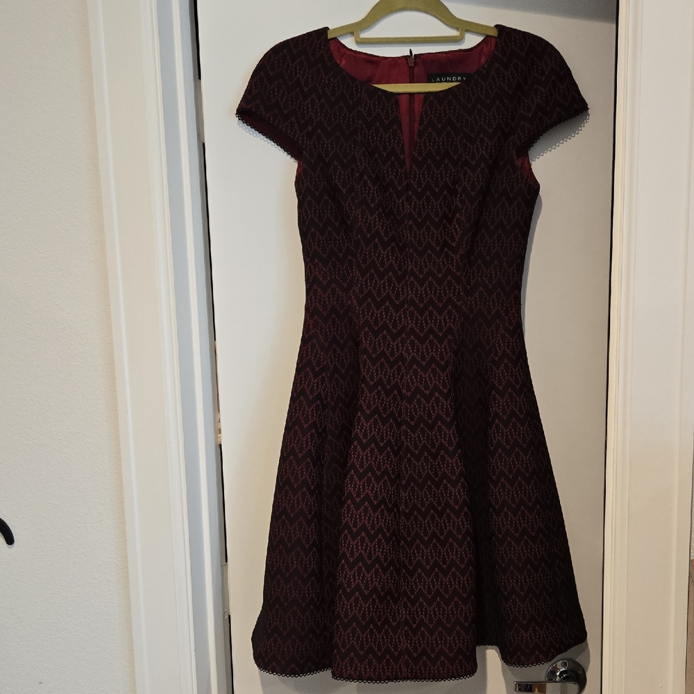 Laundry By Shelli Segal Red Fit and Flare Dress Size 6